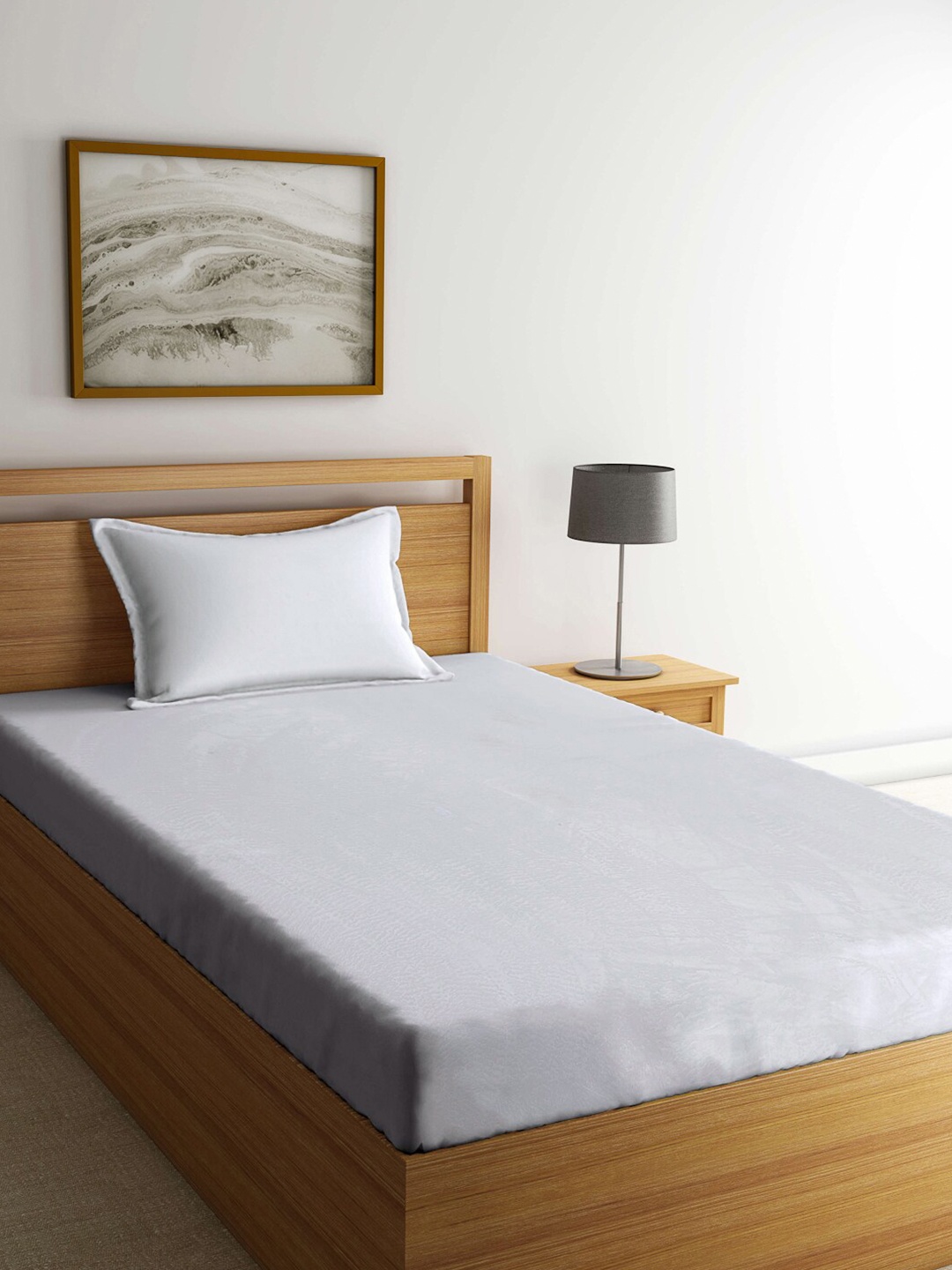 

KLOTTHE White 300 TC Woolen Single Bedsheet With 1 Pillow Cover