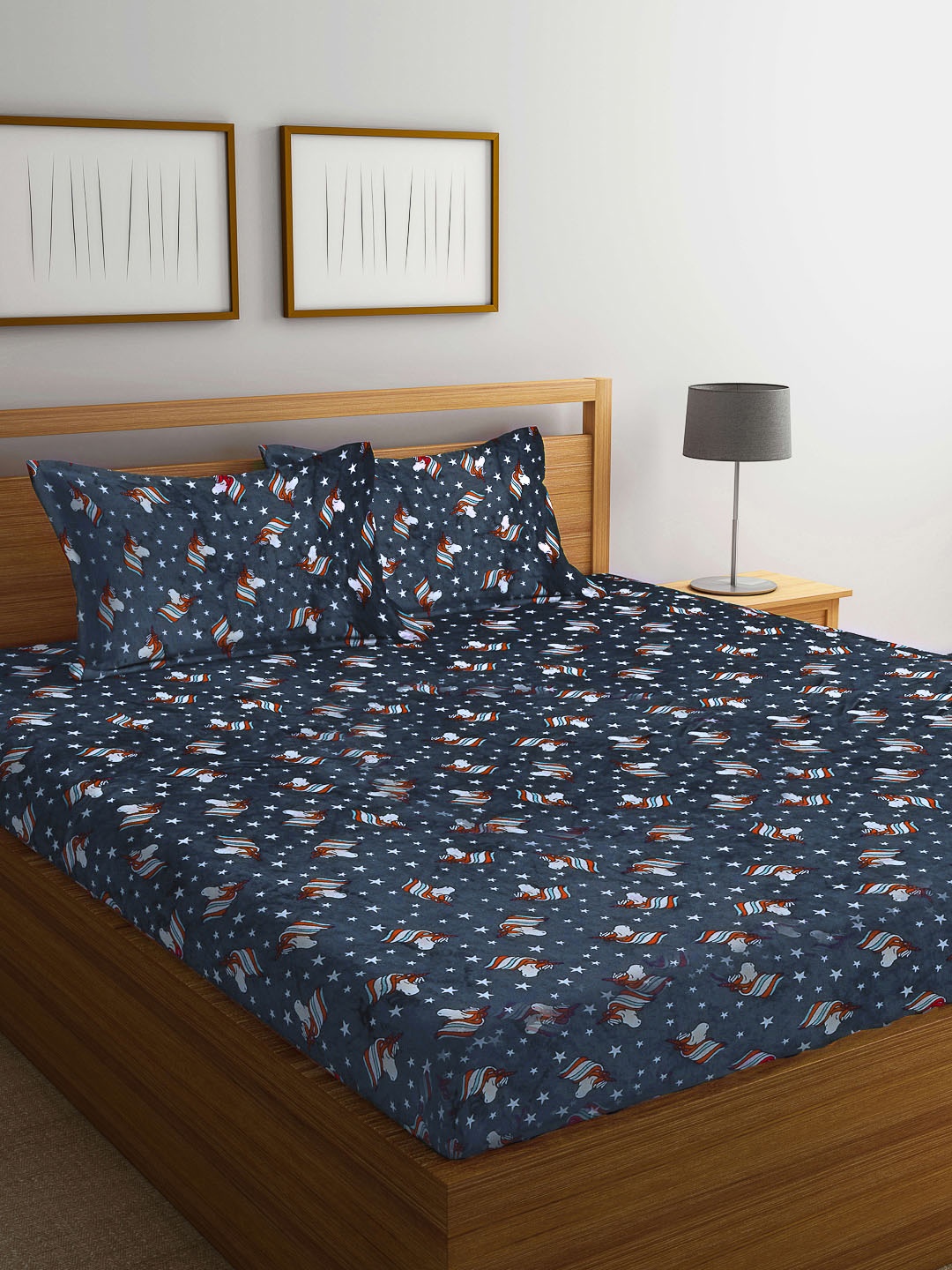 

KLOTTHE Grey 300 TC Woolen Double King Bedsheet With 2 Pillow Covers