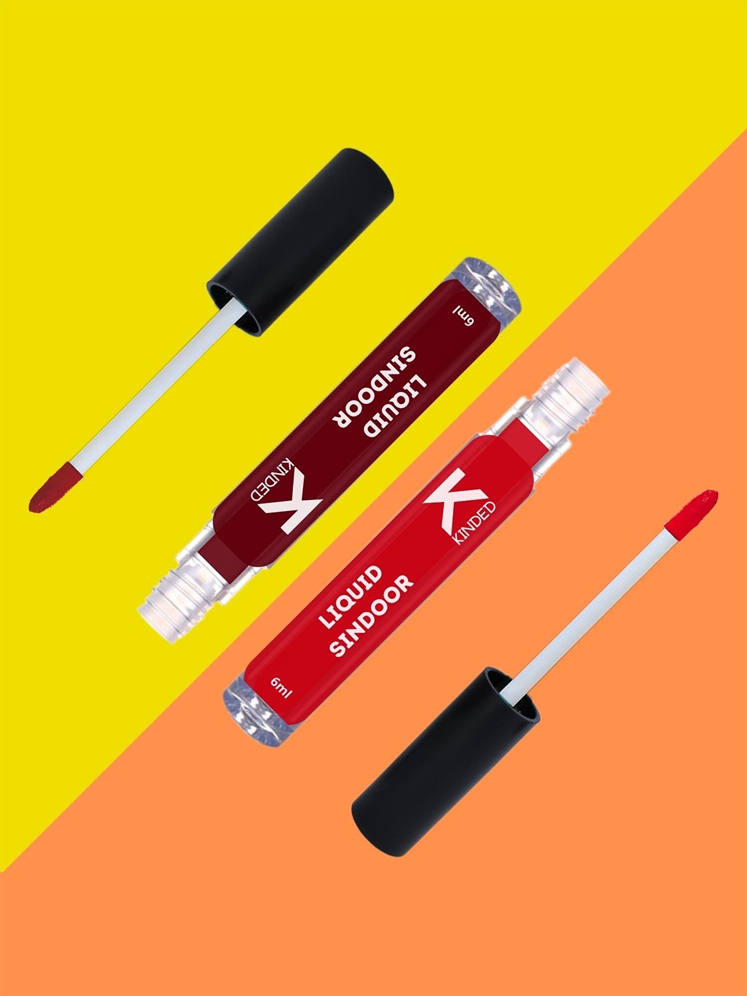 

KINDED Set of 2 Bridal Matte Finish Liquid Sindoor 6 ml Each - Maroon & Red