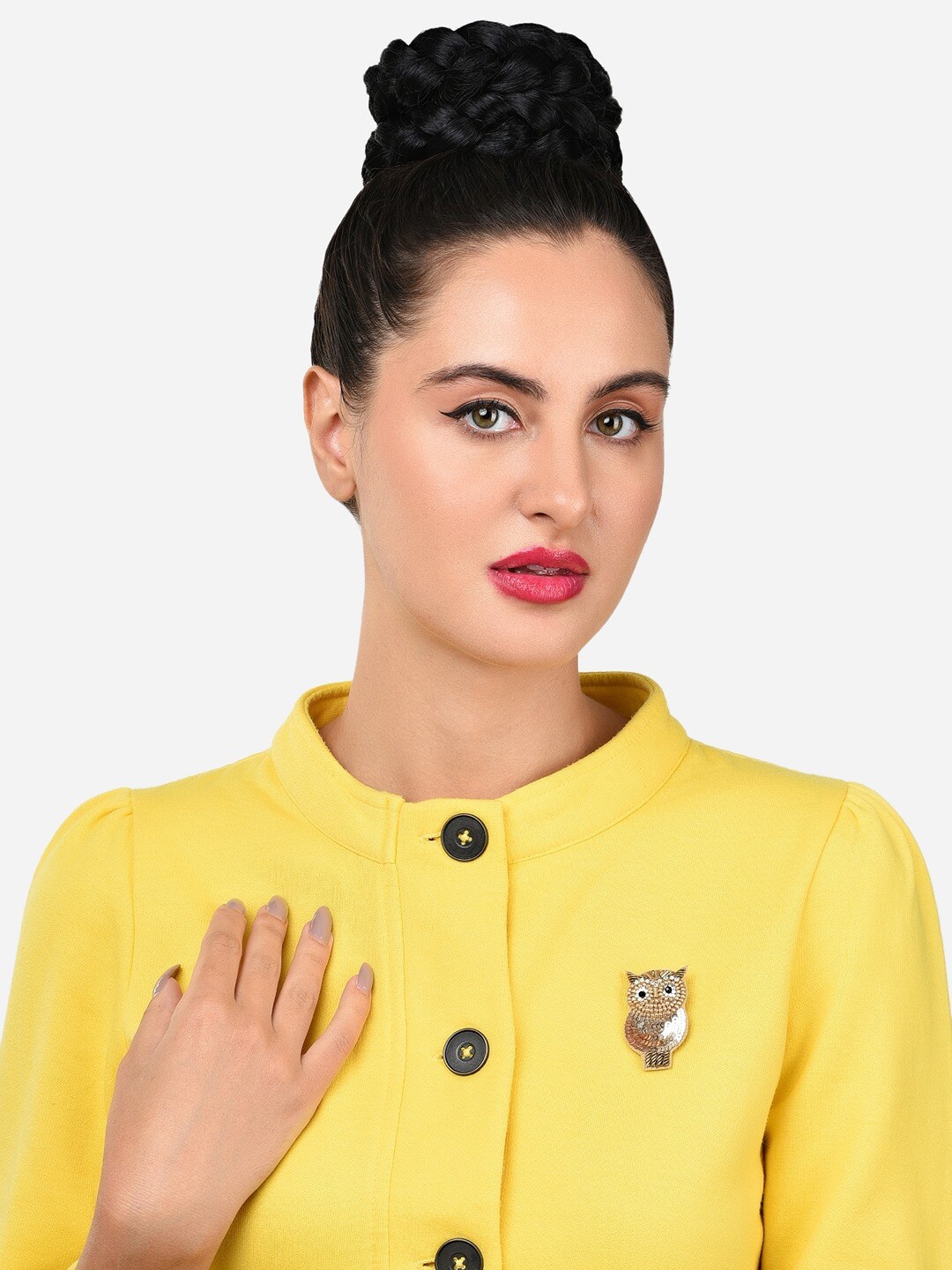 

AMI Stone-Studded Brooch, Gold