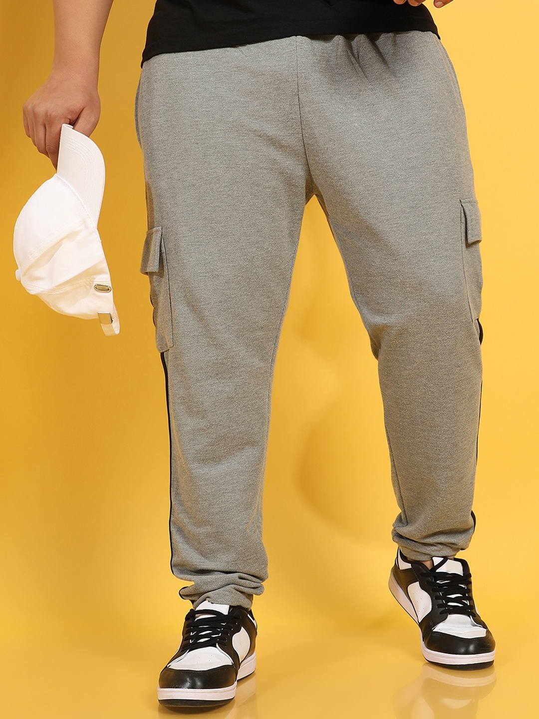 

Instafab Plus Plus Size Cargo Cotton Track Pants, Grey