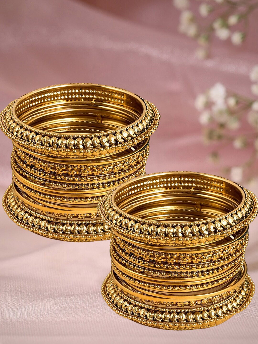 

OOMPH Set Of 32 Antique Bangles, Gold