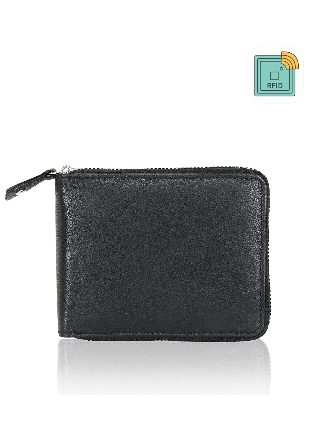 

LIONZY Leather RFID Protected Zip Around Wallet, Black