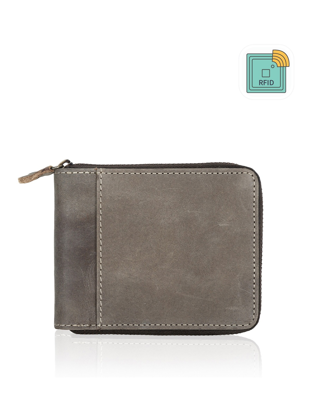 

LIONZY Men Leather Zip Around Wallet, Brown