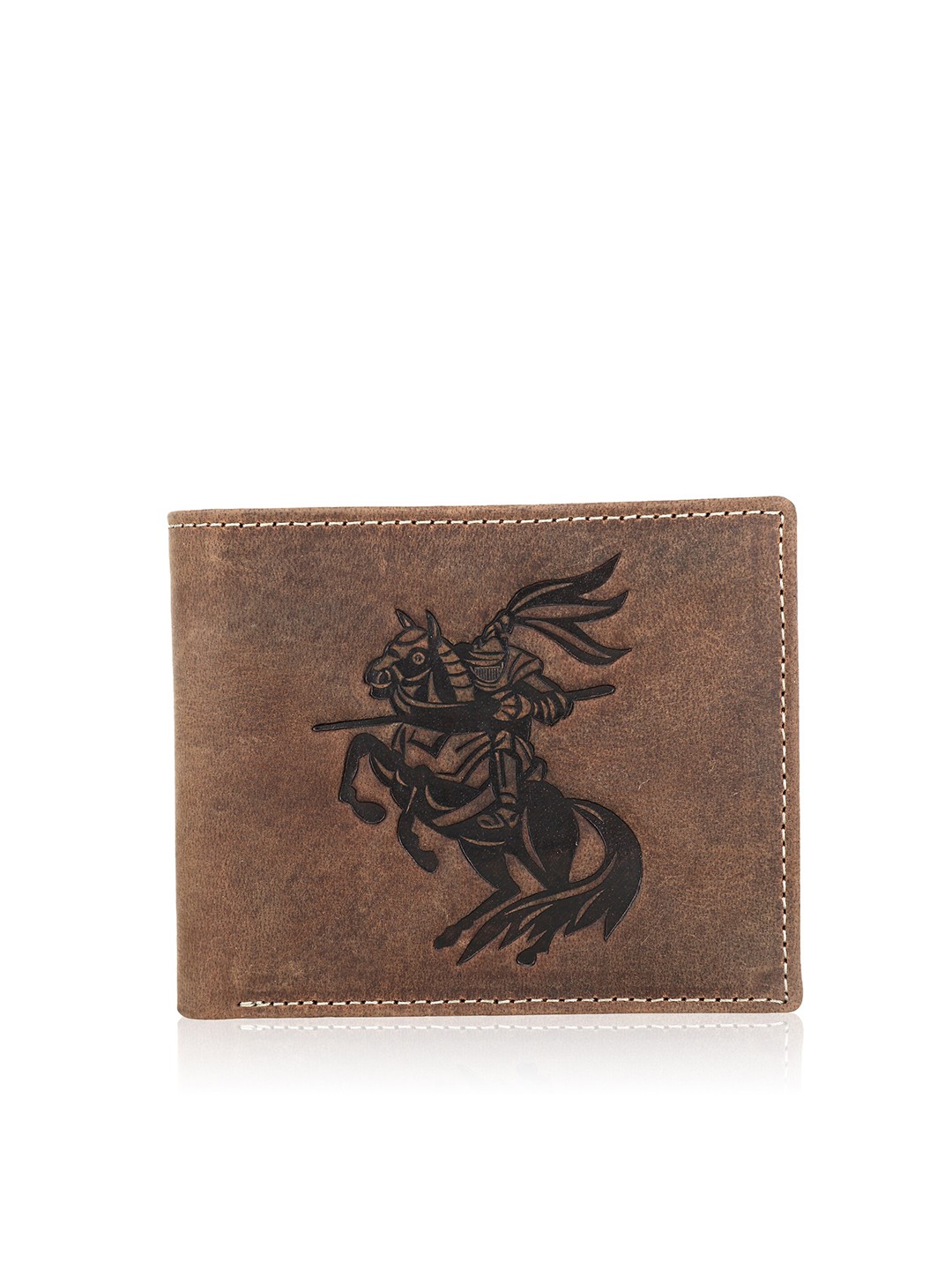 

LIONZY Men Printed Leather Two Fold Wallet, Brown
