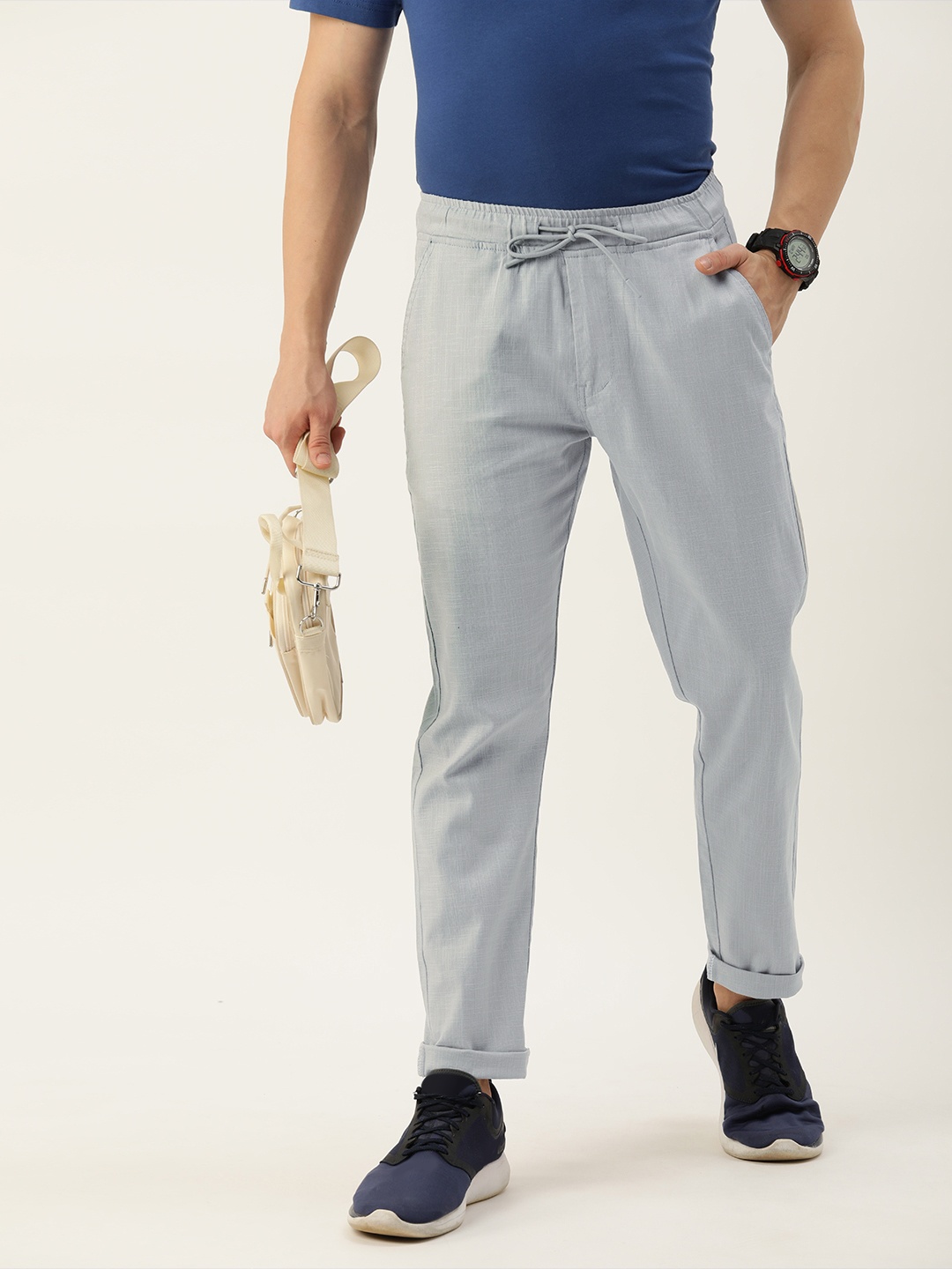 

Harvard Men Solid Regular Fit Joggers, Grey