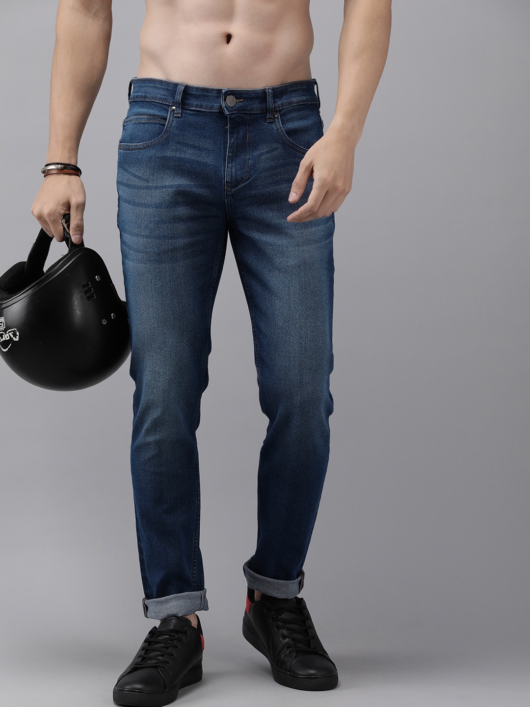 

Roadster Men Mid-Rise Tapered Fit Light Fade Jeans, Blue