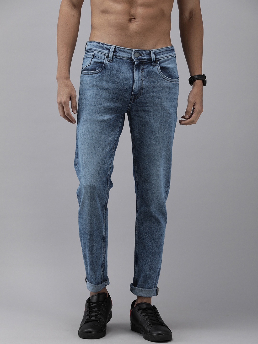 

Roadster Men Tapered Fit Mid-Rise Light Fade Jeans, Blue