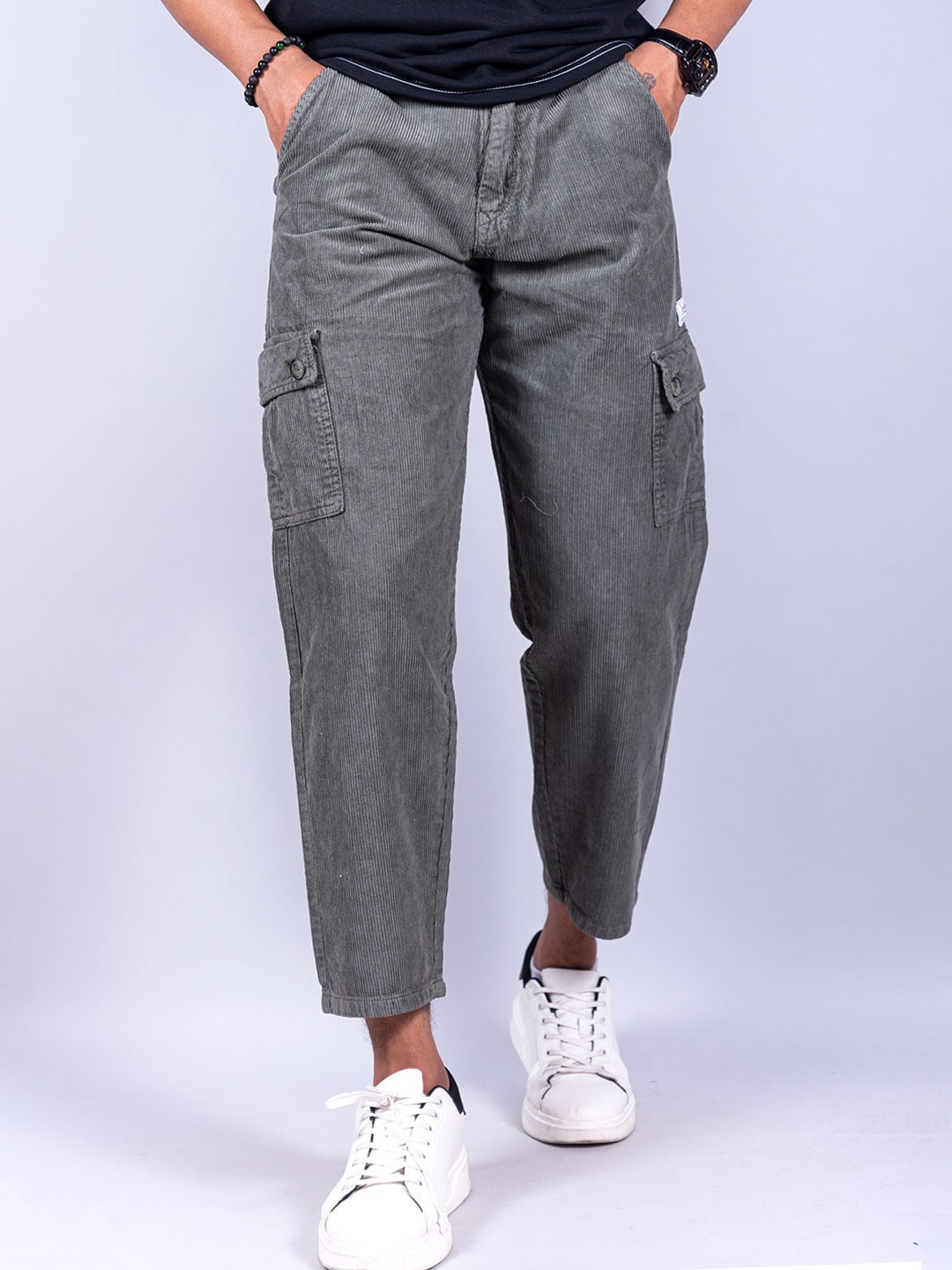 

Tistabene Men Relaxed Baggy Fit Codrouy Cotton Cargos, Grey