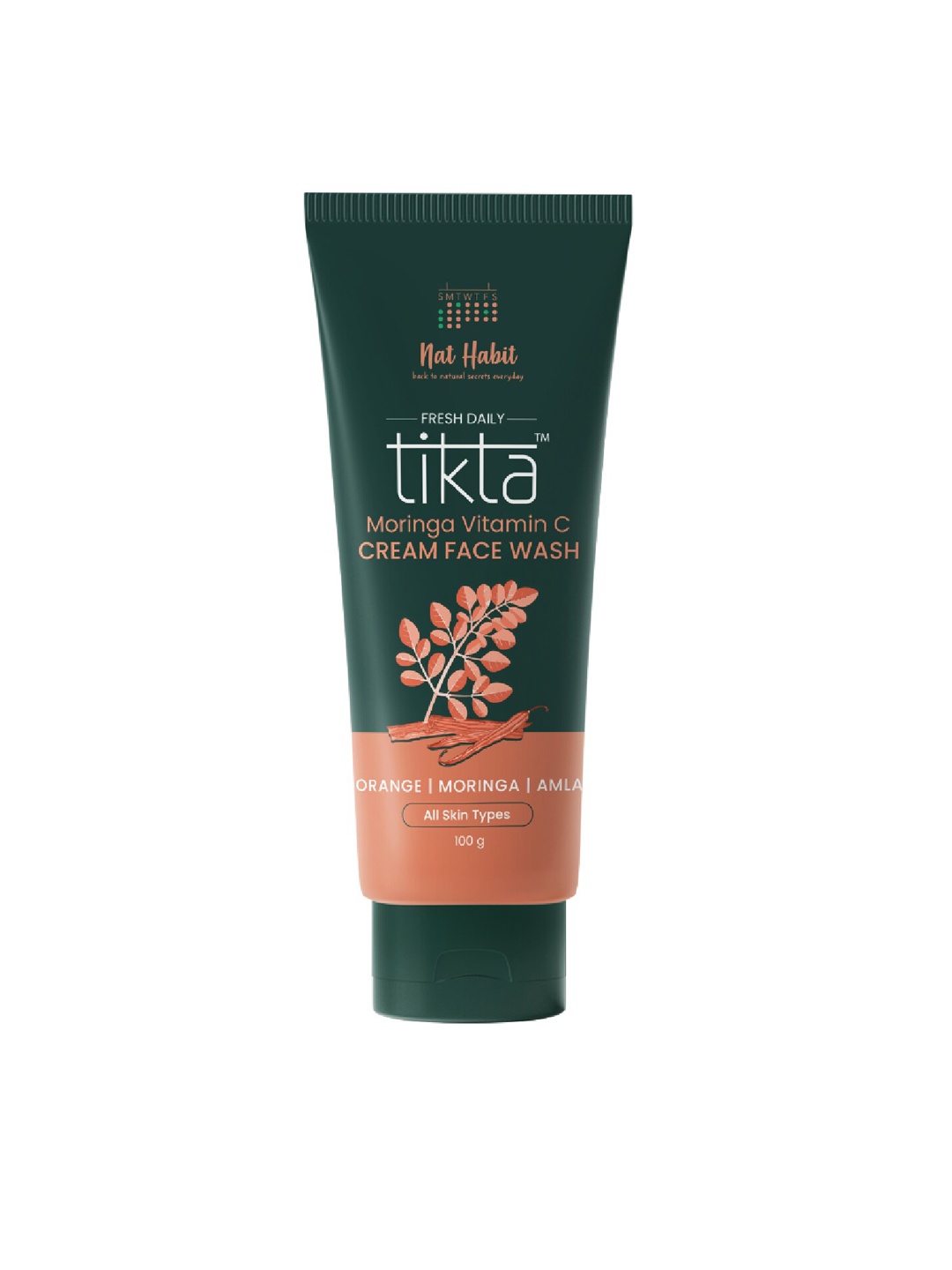 

Nat Habit Tikta Moringa Vit-C Cream Face Wash - 100g, Orange