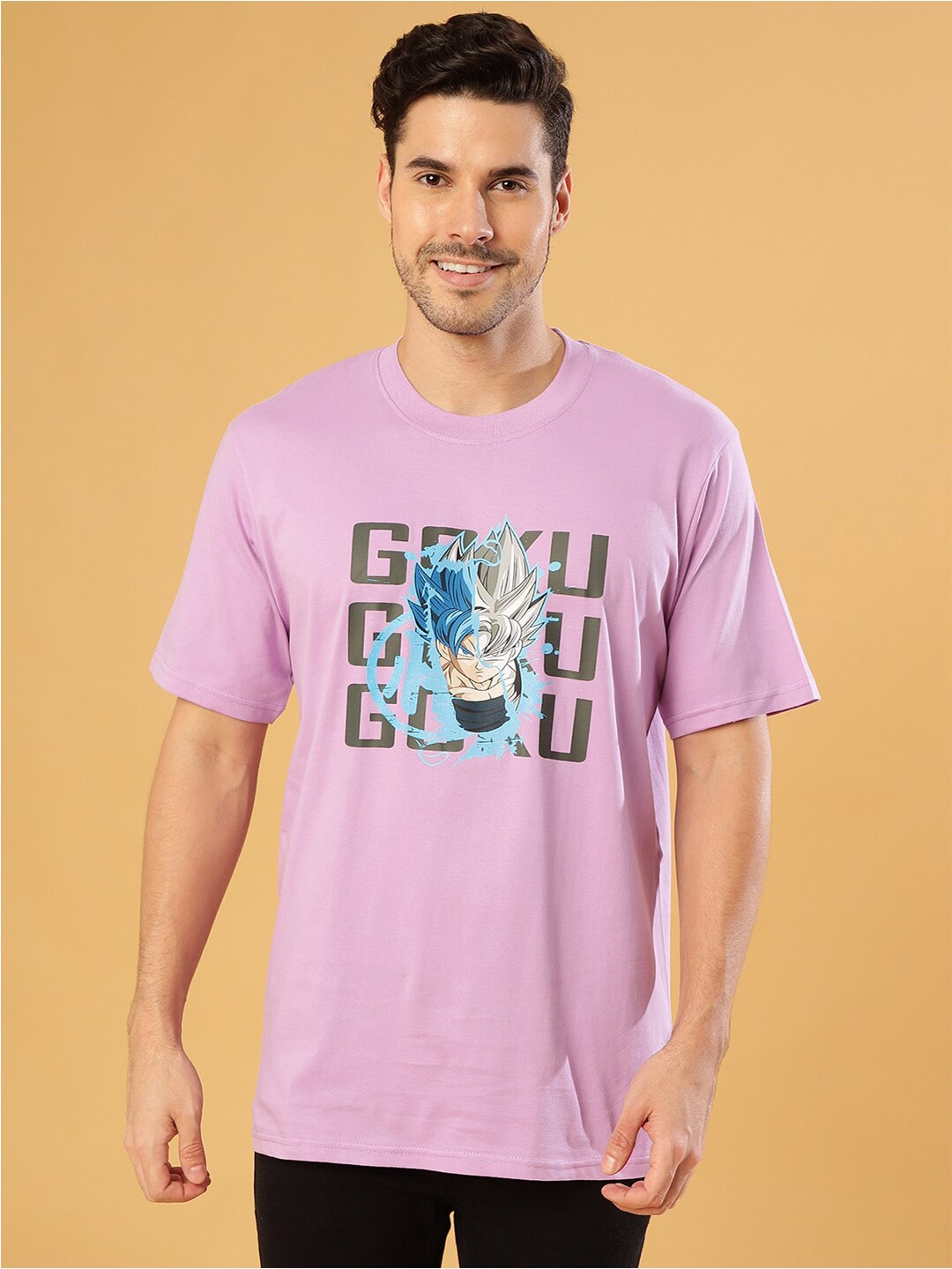 

Gavin Paris Loose Fit Dragon Ball Z Pure Cotton T-shirt, Lavender