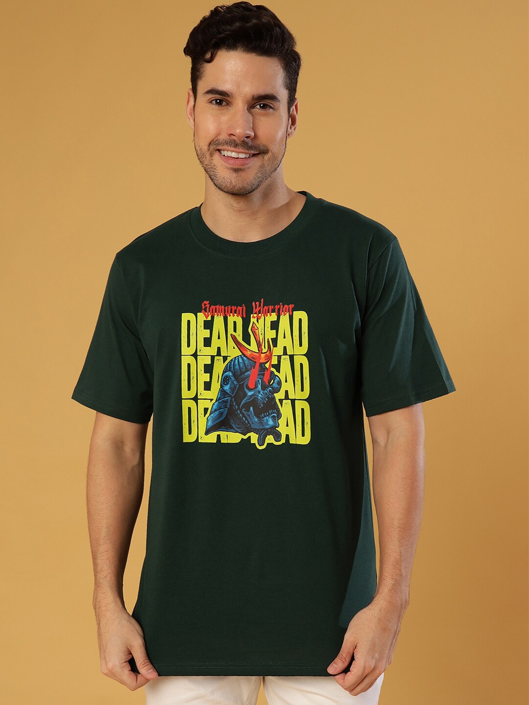 

Gavin Paris Loose Fit Typography Printed Pure Cotton T-shirt, Green