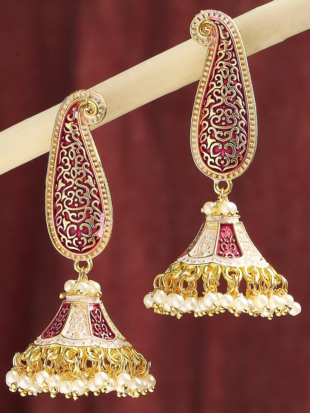 

OOMPH Pearls Beaded Jhumkas, Gold