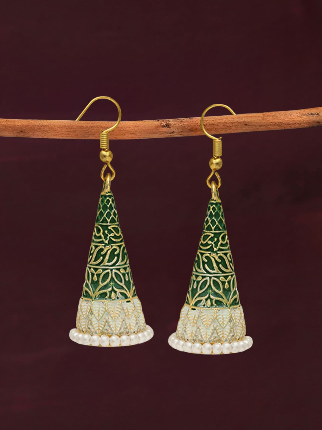 

OOMPH Beaded Dome-Shaped Jhumkas, Gold