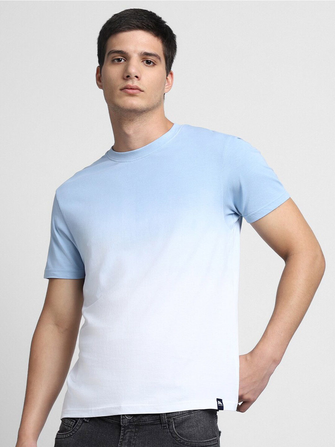 

Dennis Lingo Ombre Slim Fit Pure Cotton T-shirt, Blue