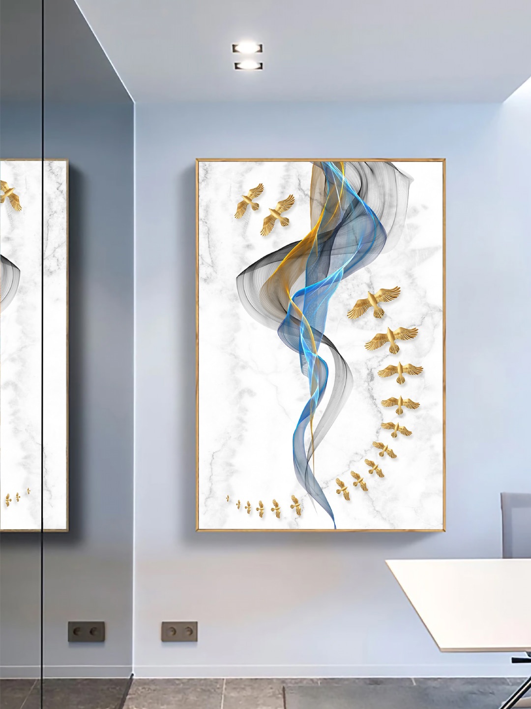 

Art Street White & Blue Flying Bird Painting Wall Art