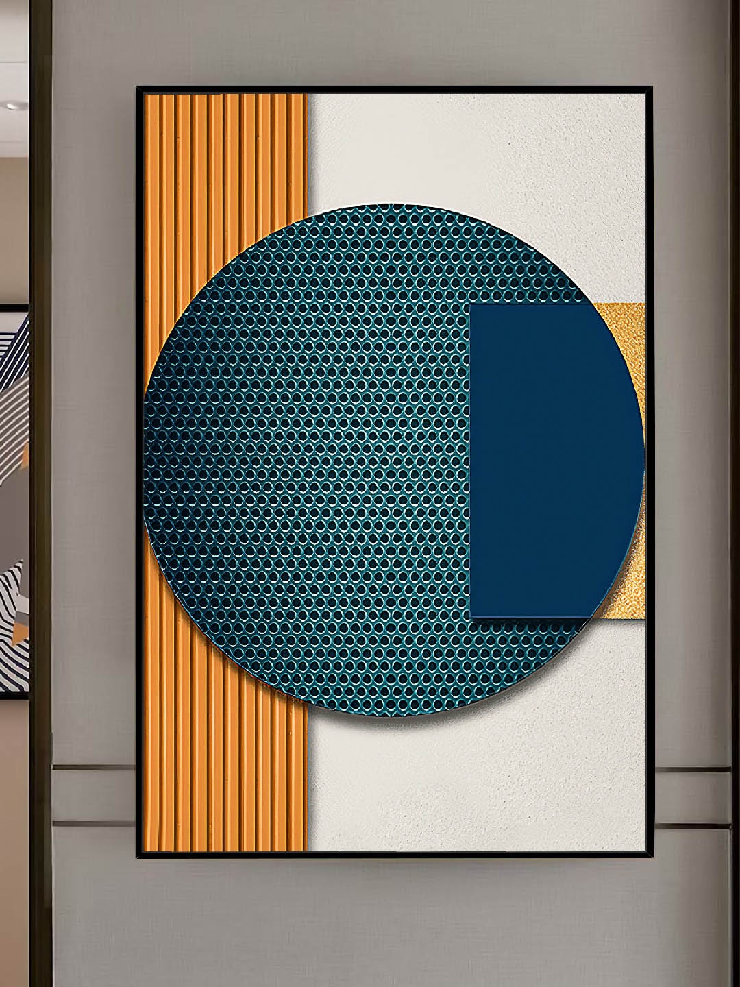 

Art Street White & Blue Geometric Painting Wall Art