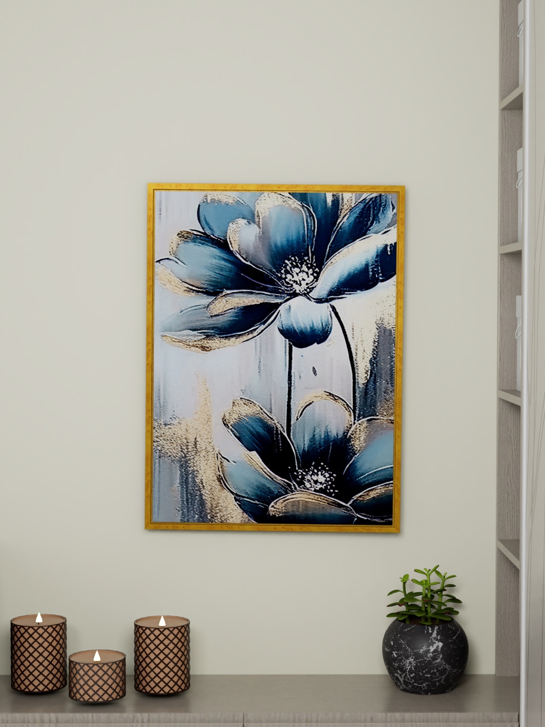 

Art Street Blue Flowers Printed Framed Wall Art