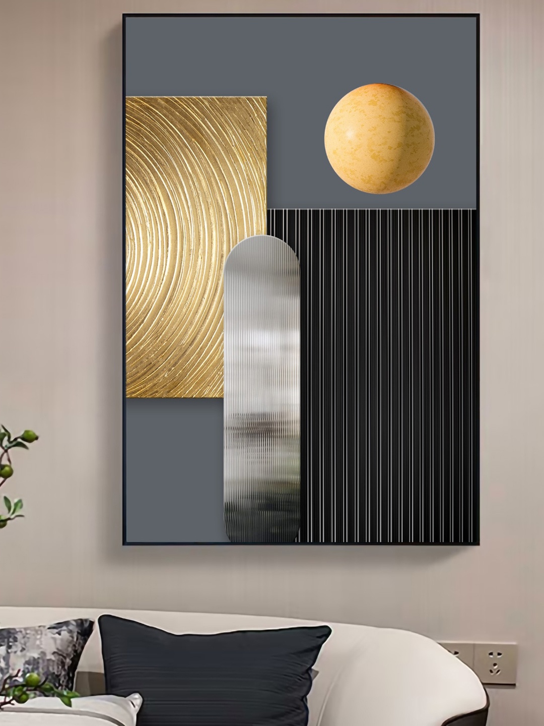 

Art Street Black & Beige Abstract Retro Framed Painting Wall Art