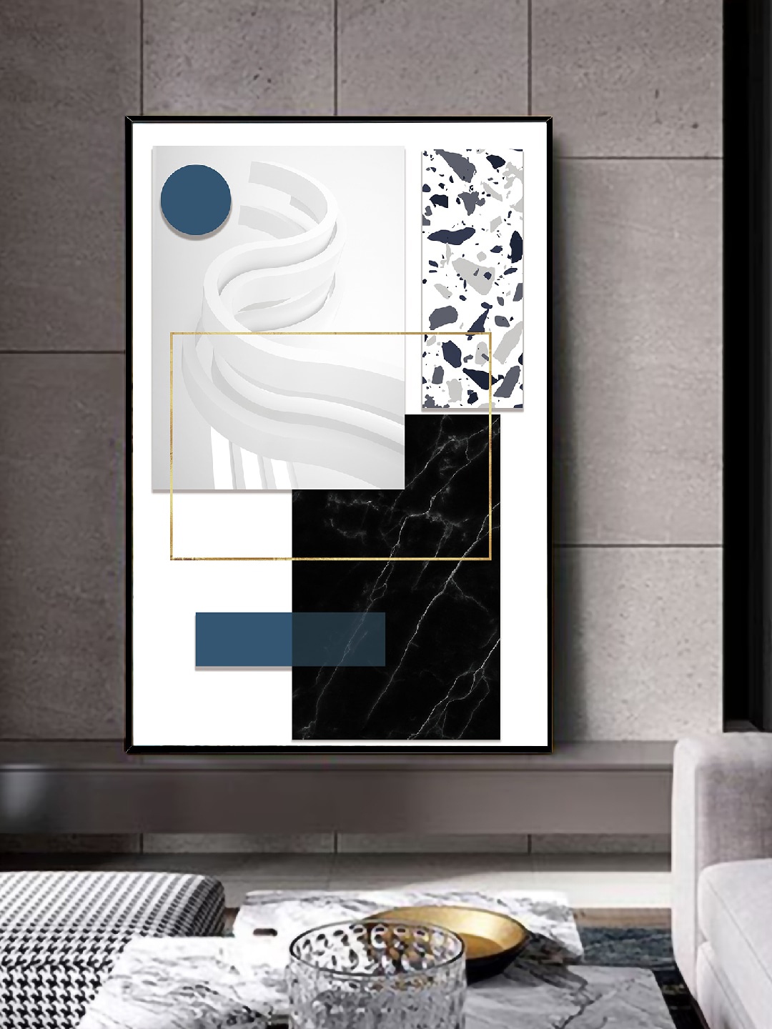 

Art Street Black & White Montreal Geometrical Shapes Painting Framed Wall Art