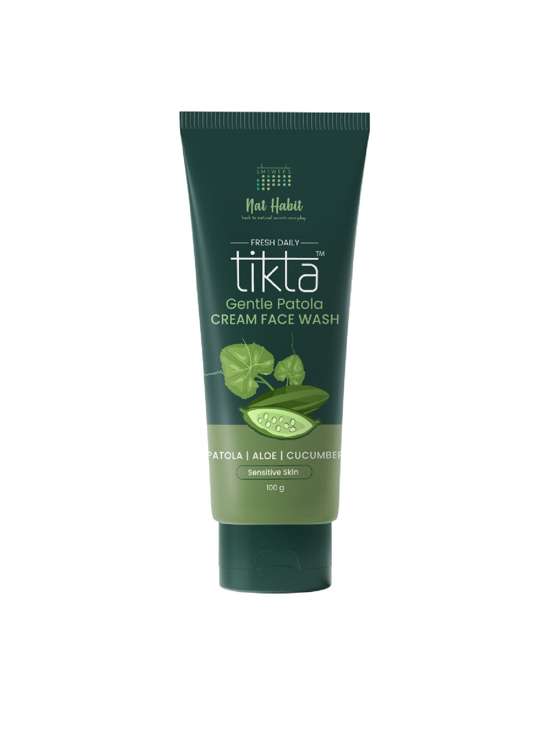 

Nat Habit Tikta Gentle Patola Cream Face Wash for for Sensitive Skin - 100 g, Green