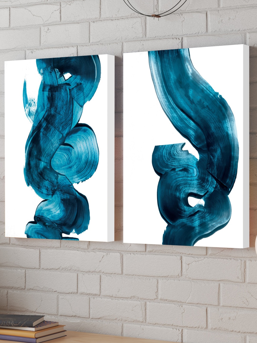 

Art Street Green & Blue 2 Pieces Ribbon Framed Painting Wall Arts