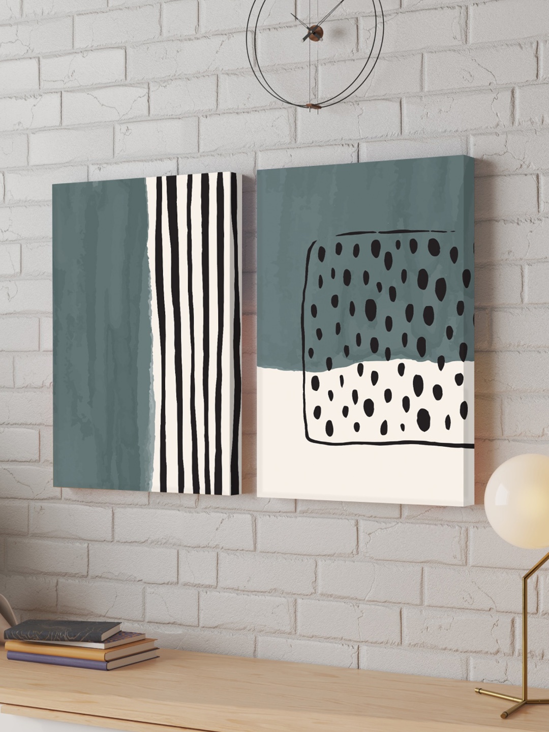 

Art Street Black & Green 2-Pieces Geometric Shapes Printed Framed Wall Art