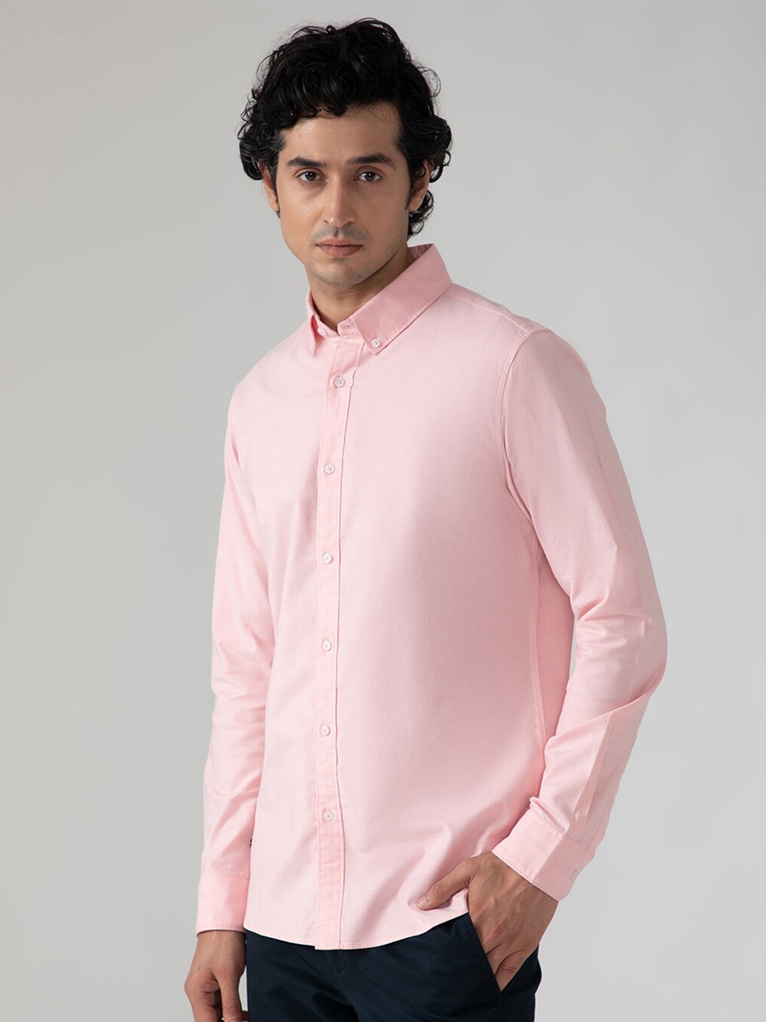 

SUBTRACT Button-Down Collar Casual Shirt, Pink