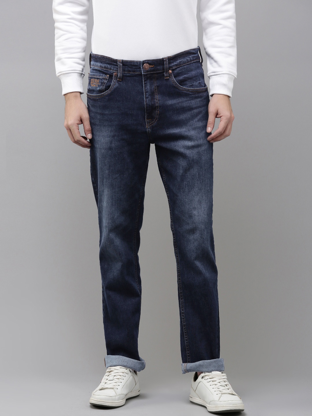 

U.S. Polo Assn. Denim Co. Men Slim Fit Heavy Fade Stretchable Jeans, Blue