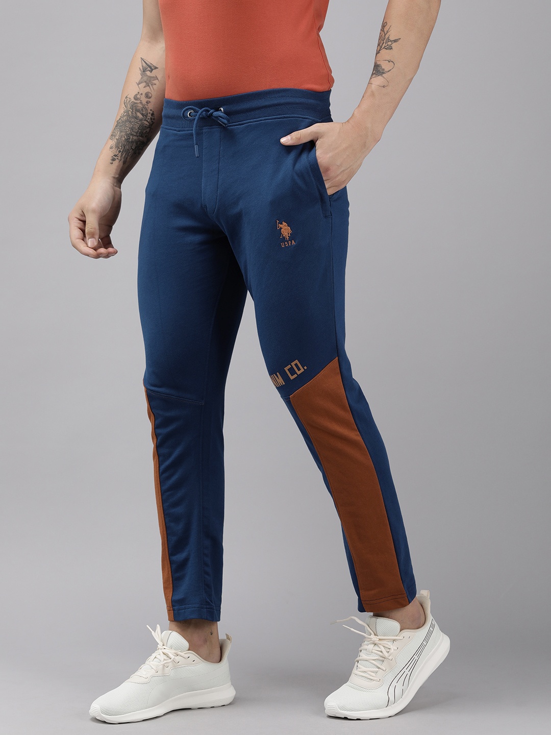 

U.S. Polo Assn. Denim Co. Brand Logo Printed Knitted Joggers, Blue