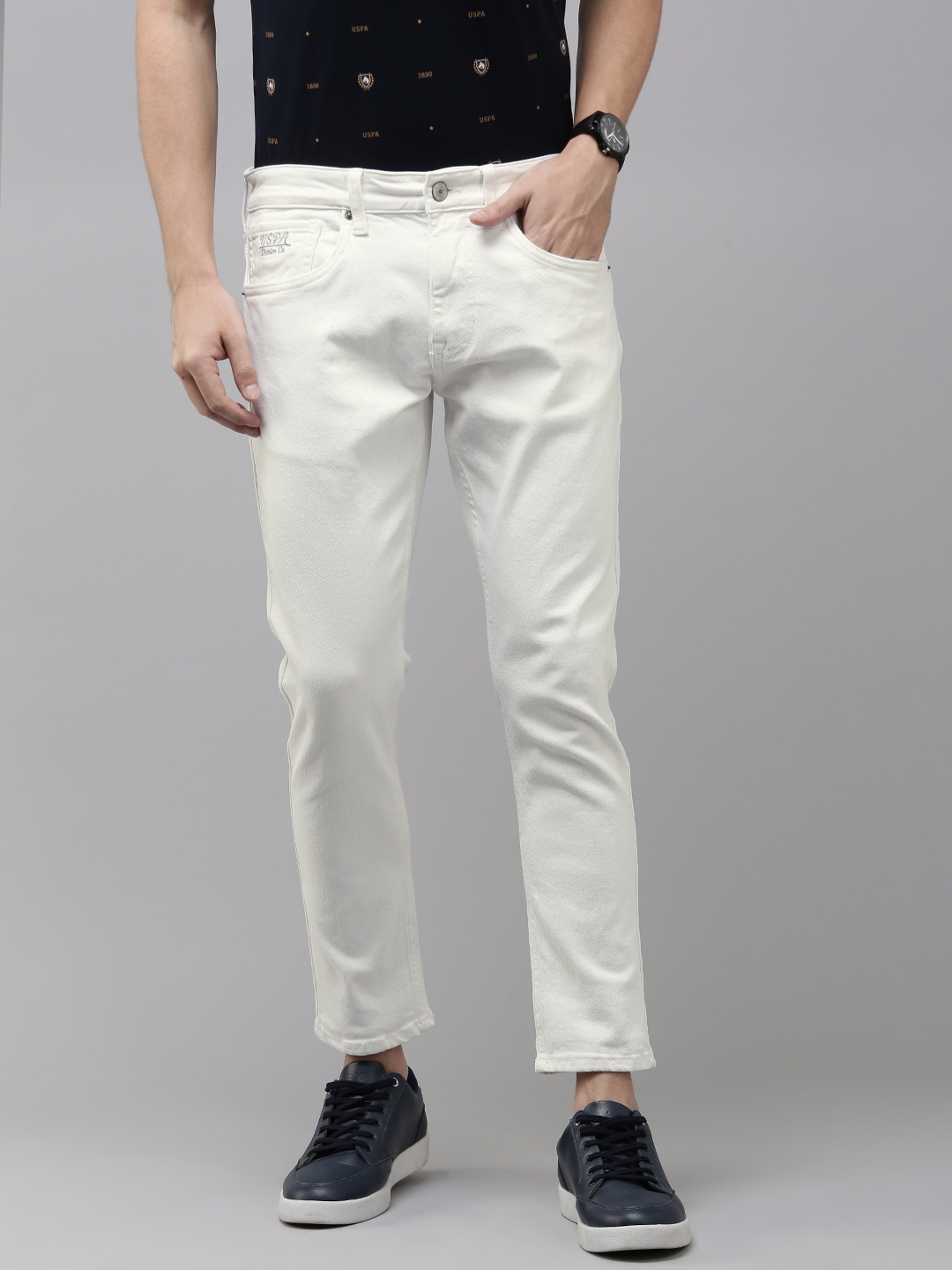 

U.S. Polo Assn. Denim Co. Men Mid-Rise Stretchable Jeans, White