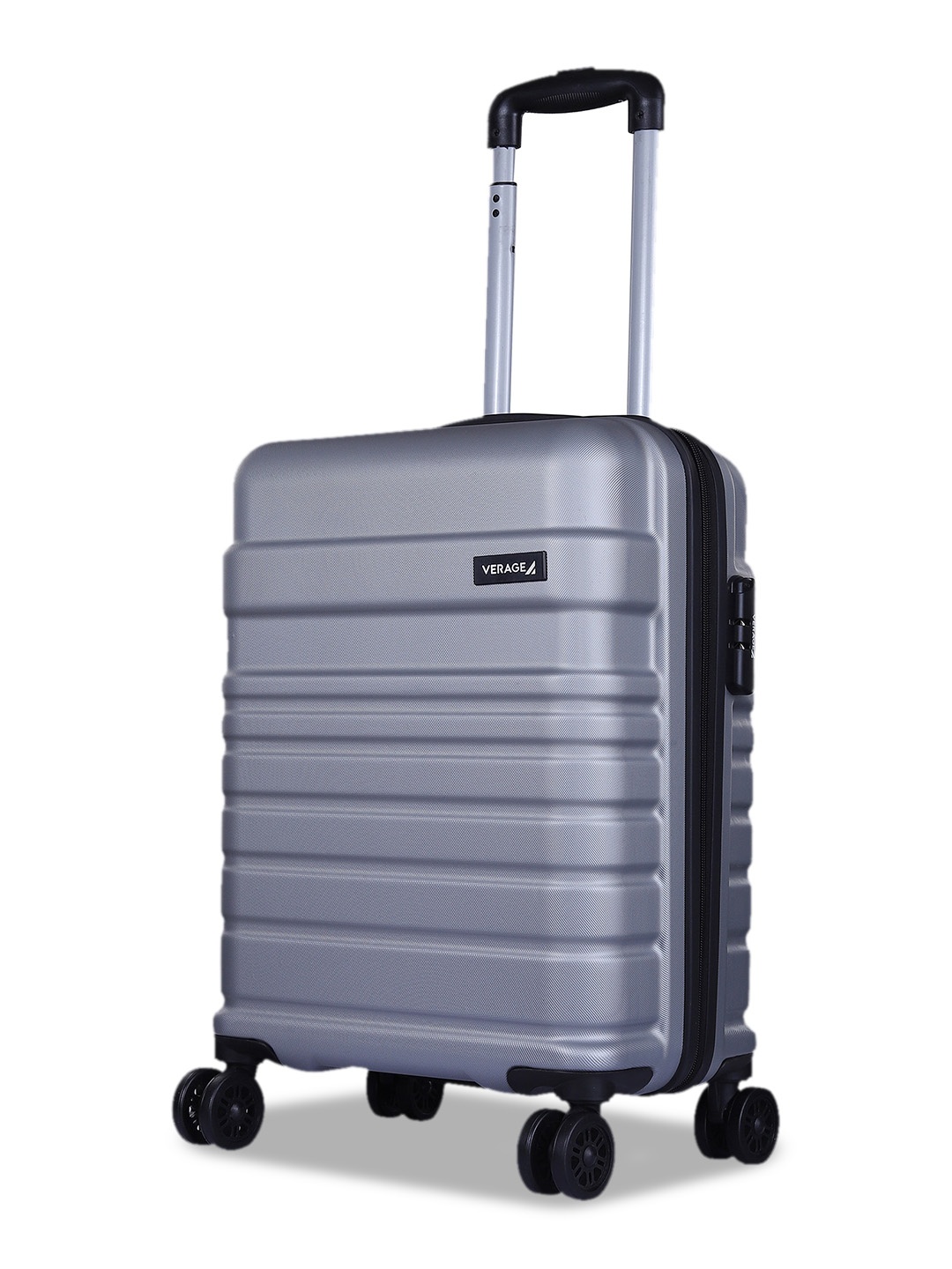 

VERAGE Textured Hard Sided Cabin Trolley Suitcase, Silver