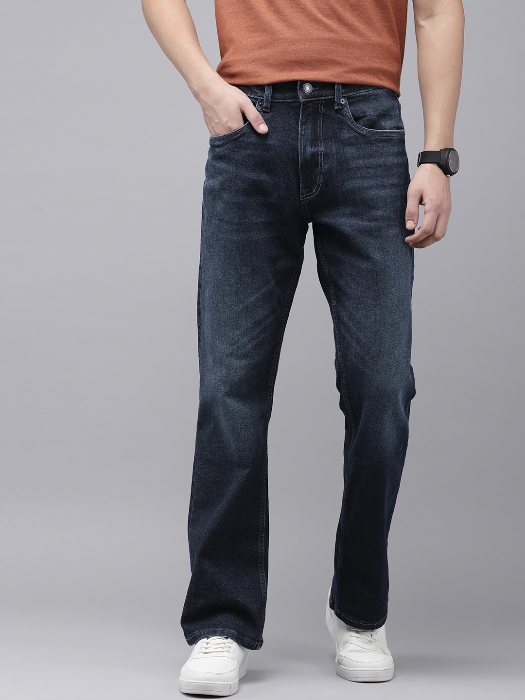

U.S. Polo Assn. Denim Co. Men Bootcut Light Fade Stretchable Jeans, Black