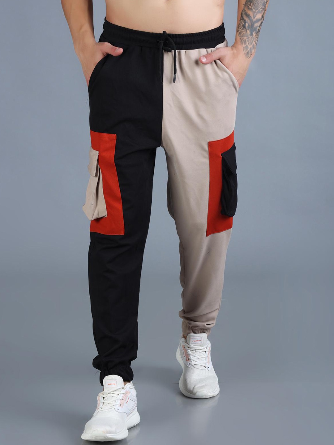 

The Dance Bible Men Colorblocked Relaxed-fit Anti Odour Joggers, Beige