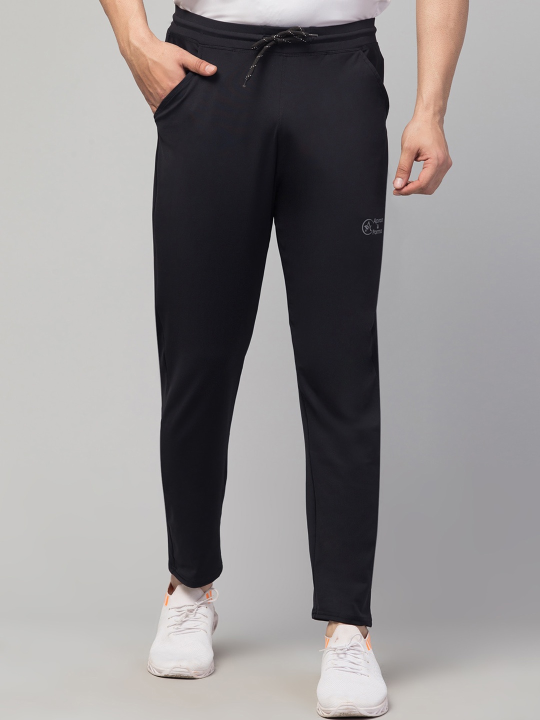 

Apraa & Parma Men Mid-Rise Dry Fit Track Pants, Black