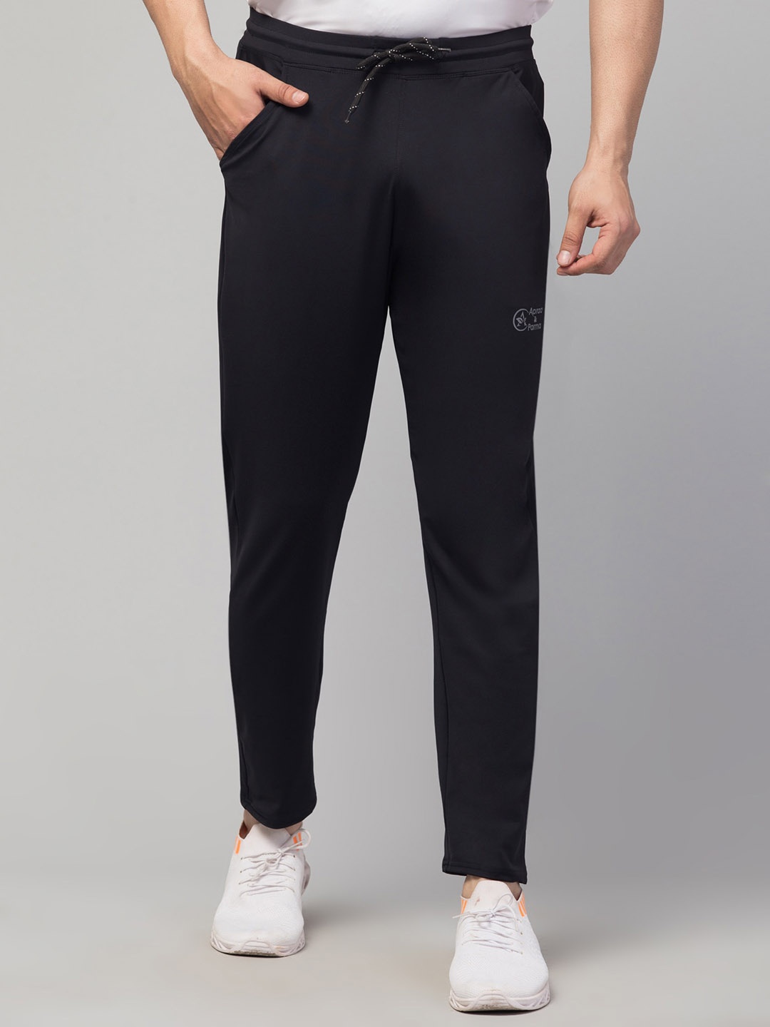 

Apraa & Parma Men Mid-Rise Dry Fit Track Pants, Black