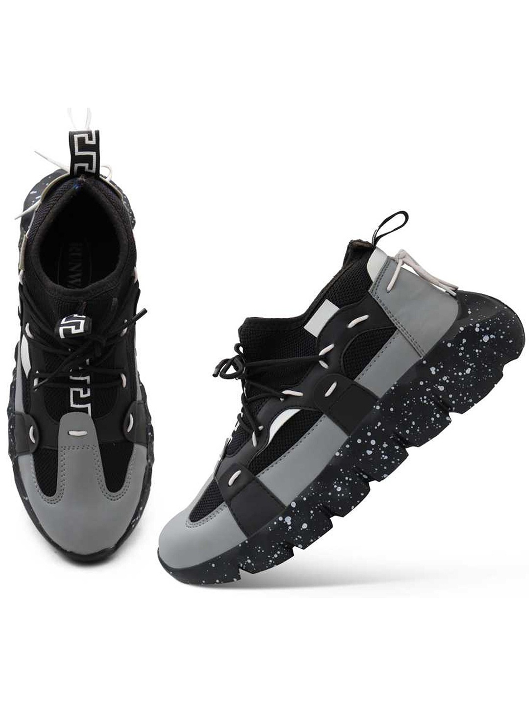

AIRBELL Men Lightweight Lace-Up Running Shoes, Black