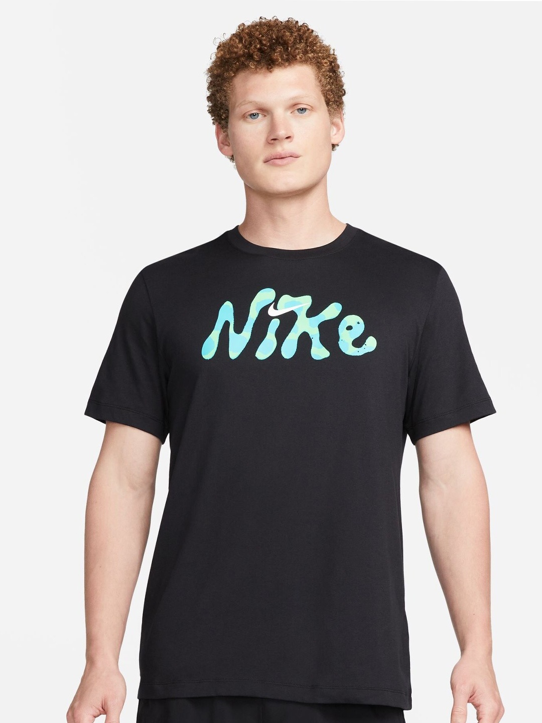 

Nike AS M NK DF TEE DYE 1 Typography Printed Tshirt, Black