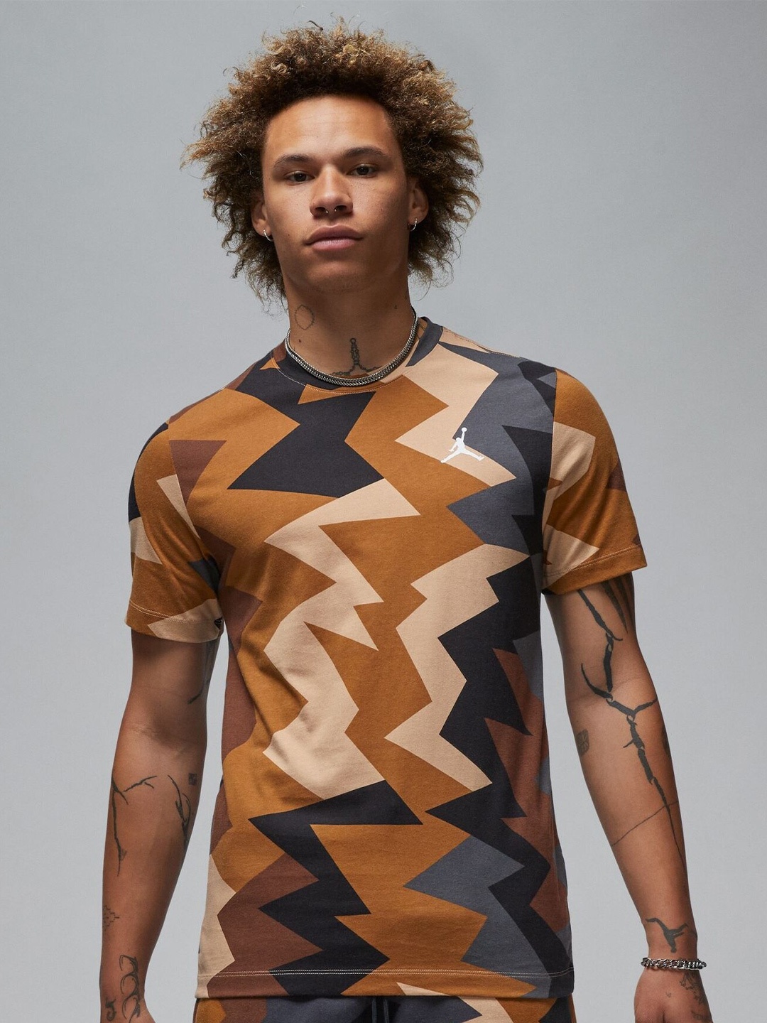 

Nike Jordan Flight MVP Graphic Printed Pure Cotton T-Shirt, Brown