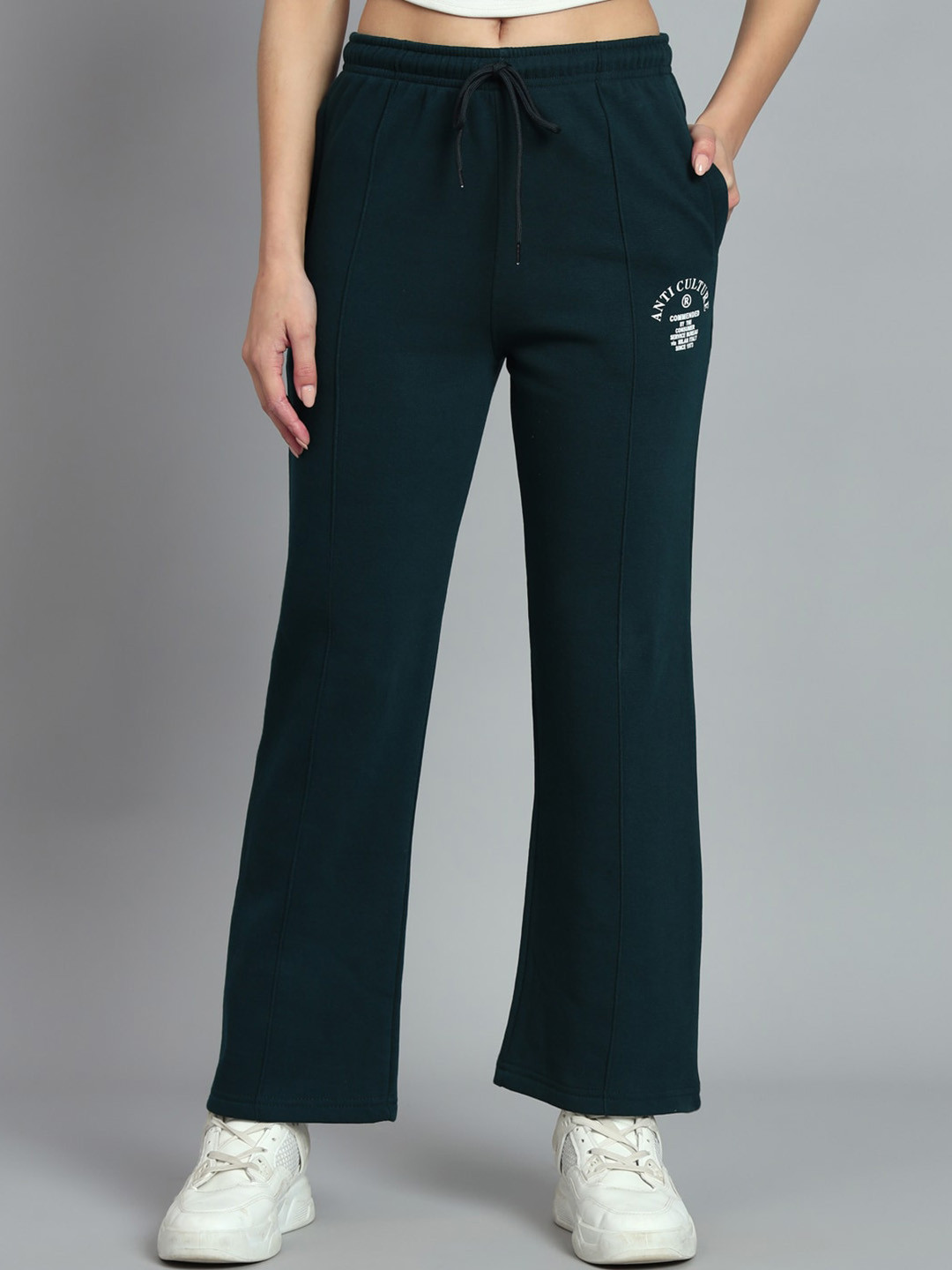 

ANTI CULTURE Women Relaxed Fit Track Pants, Green