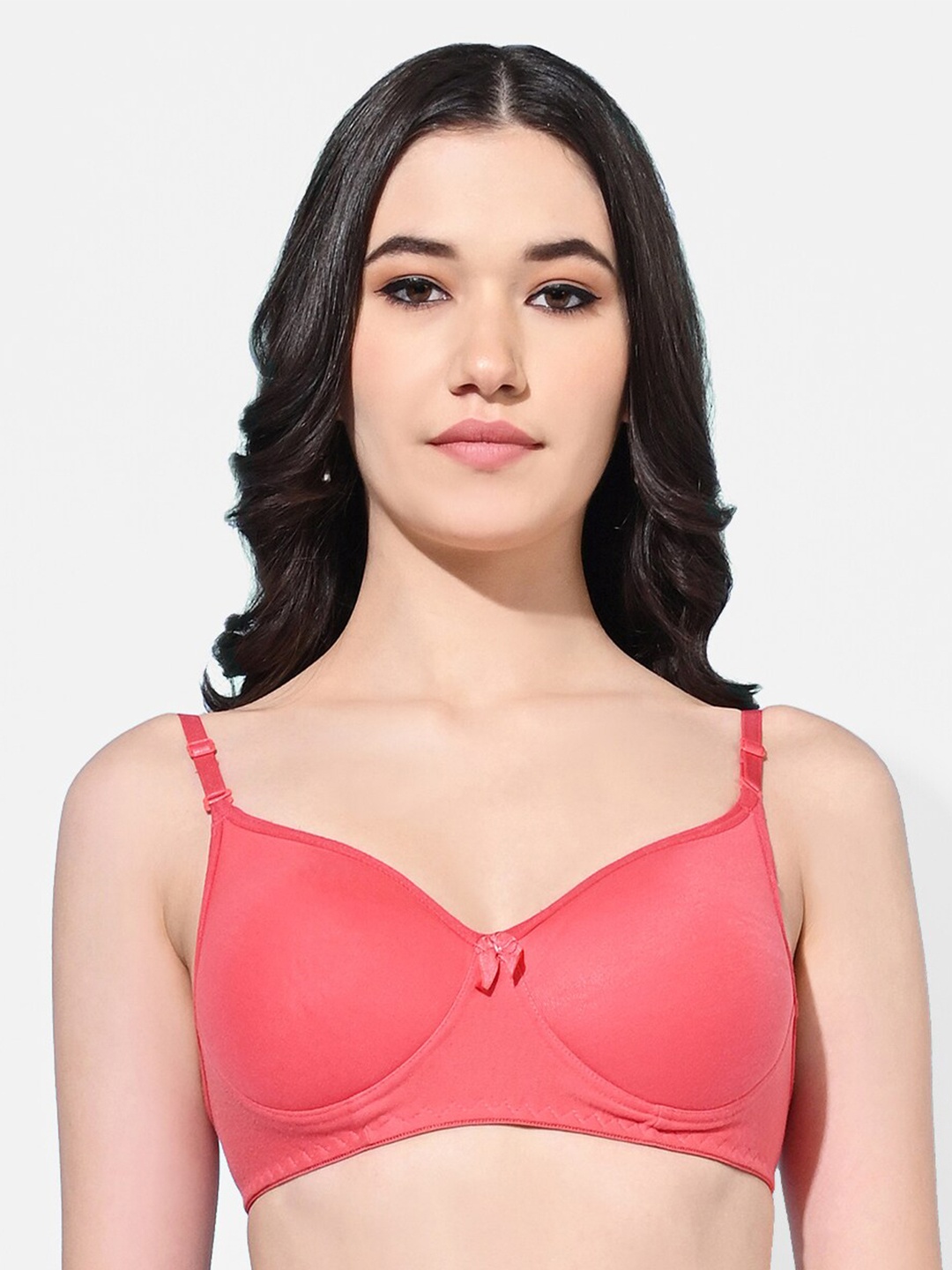 

FIMS Full Coverage Lightly Padded Non-Wired Everyday Bra With All Day Comfort, Orange