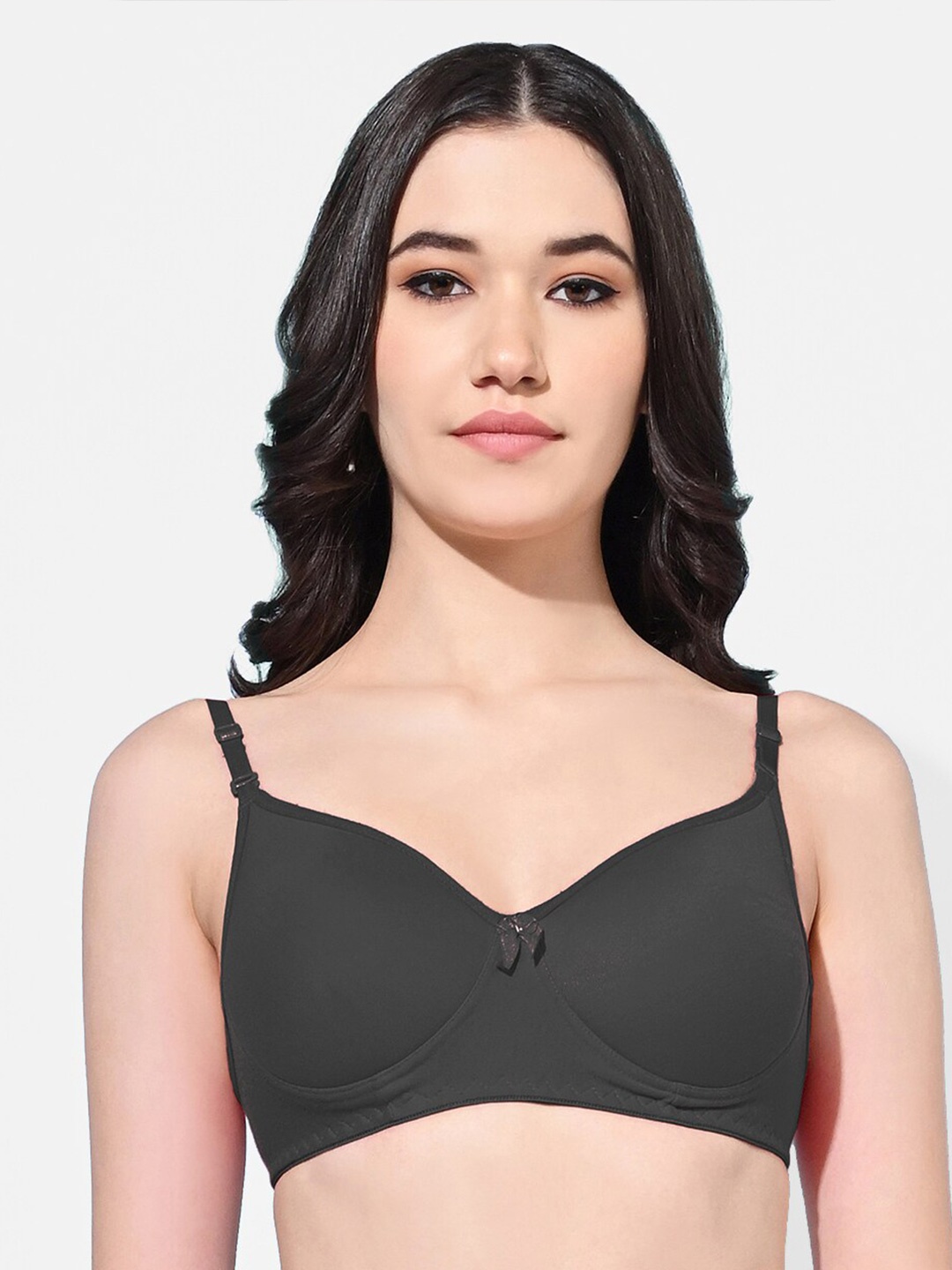 

FIMS Full Coverage Lightly Padded Everyday Bra With All Day Comfort, Black