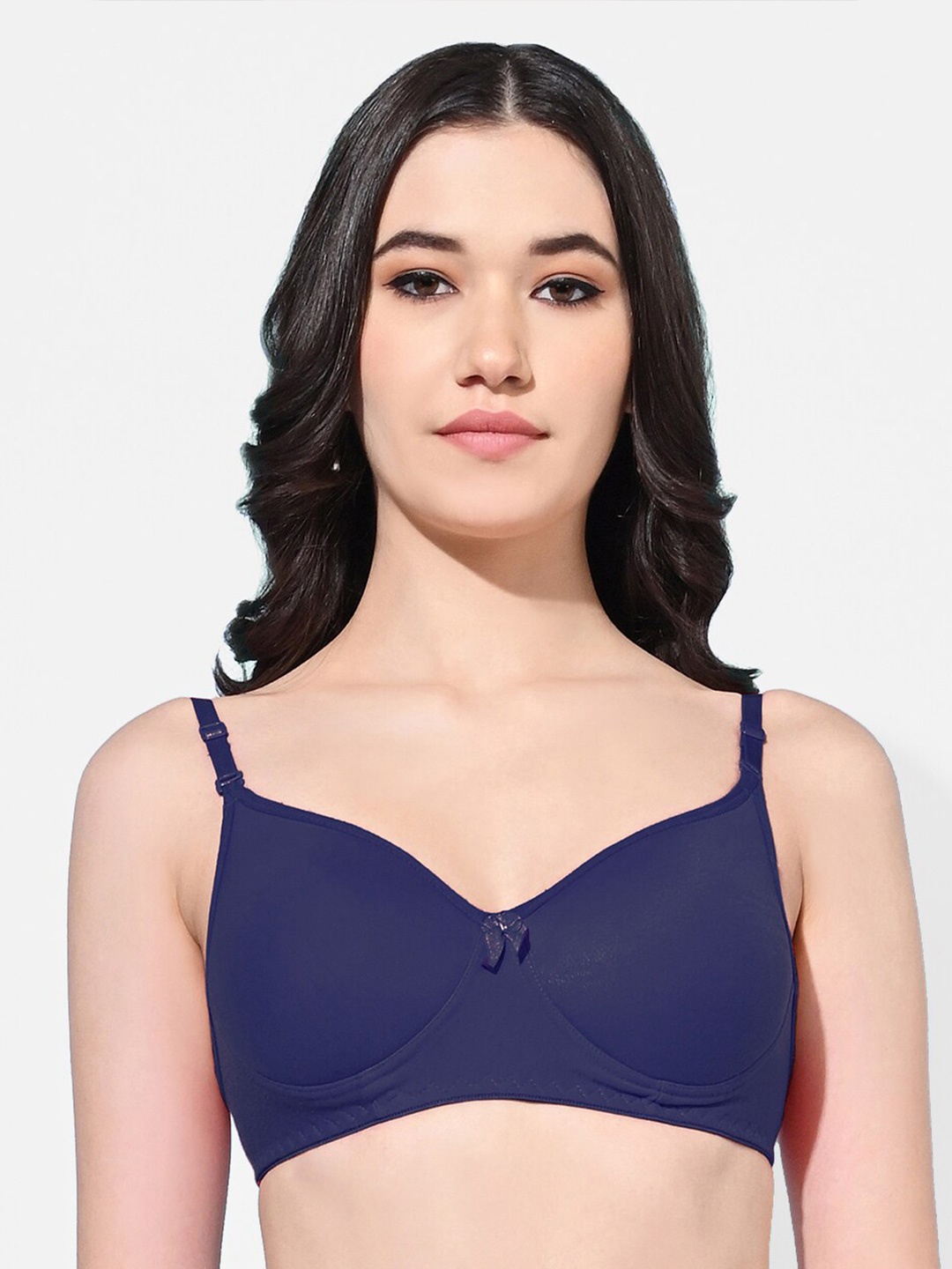 

FIMS Full Coverage Lightly Padded Everyday Bra With All Day Comfort, Navy blue