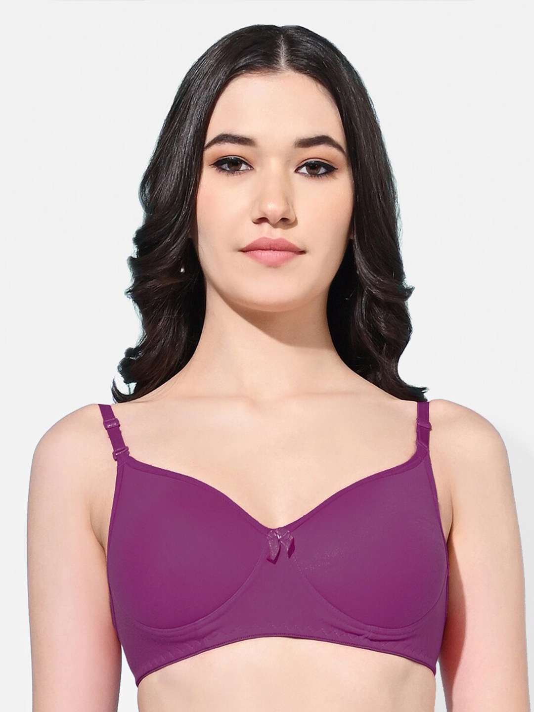 

FIMS Full Coverage Lightly Padded Cotton Bra, Purple