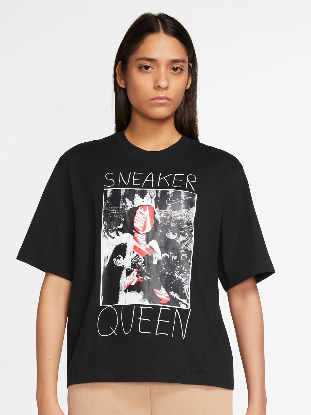 

Nike Printed AS W NSW TEE OC 3 Boxy-Fit T-shirt, Black