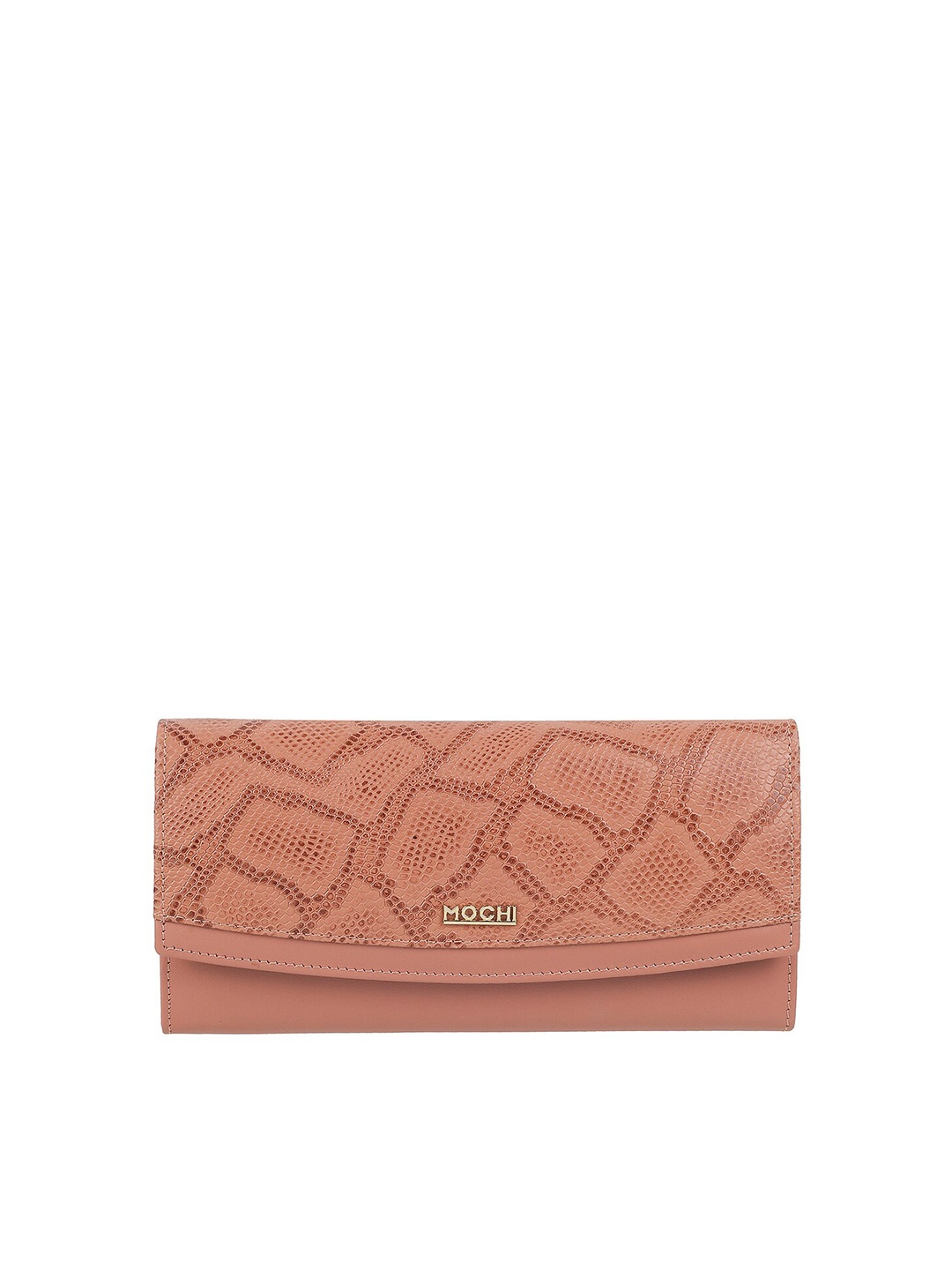 

Mochi Women Animal Textured Two Fold Wallet, Peach