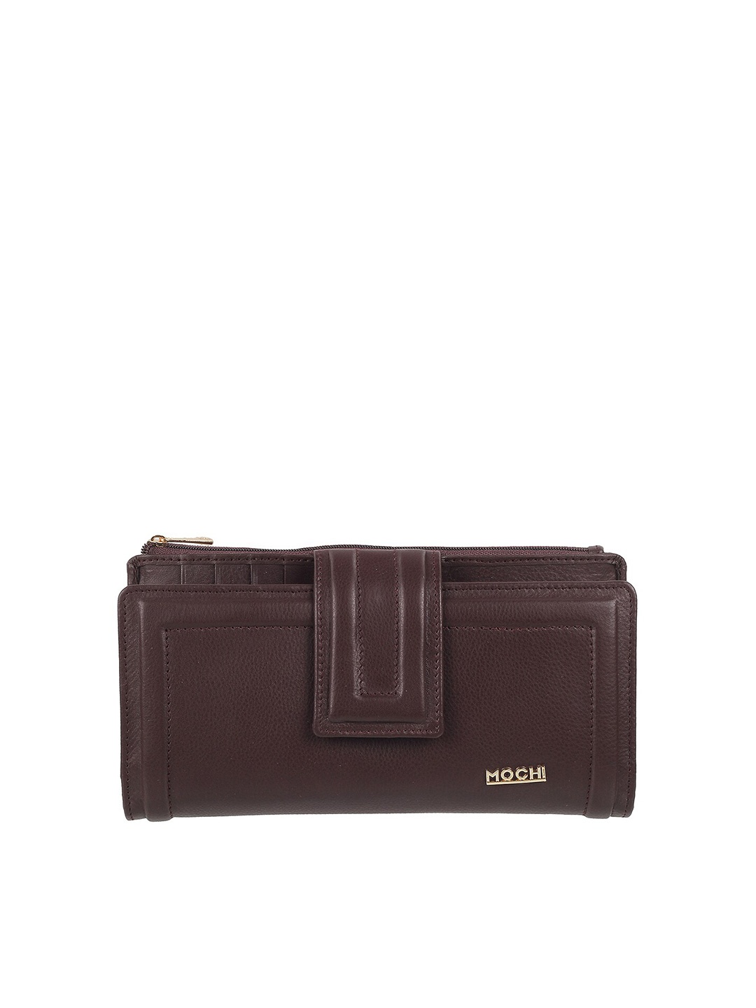 

Mochi Women Flap Detail Two Fold Wallet, Brown