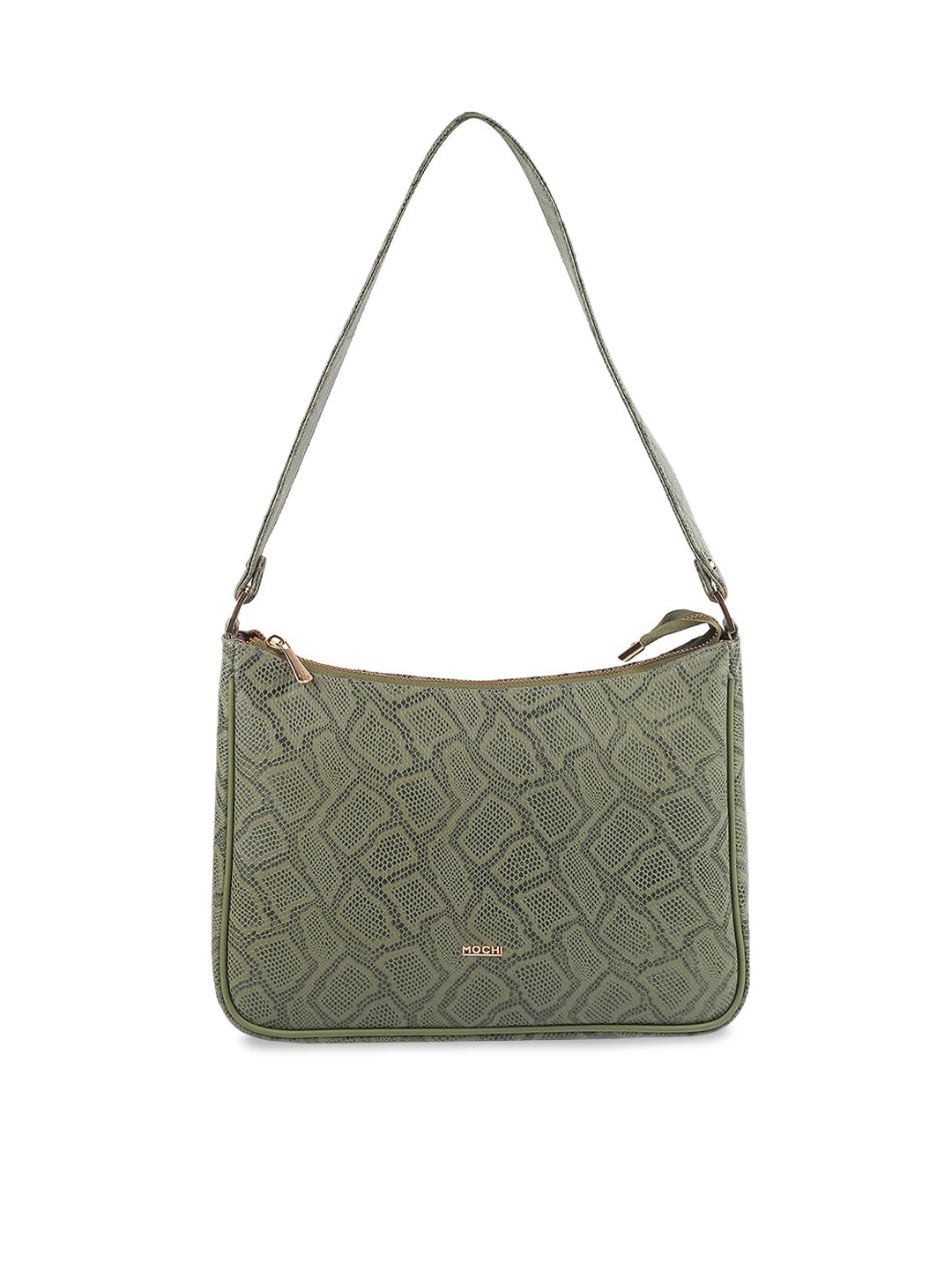 

Mochi Textured Leather Structured Shoulder Bag, Green