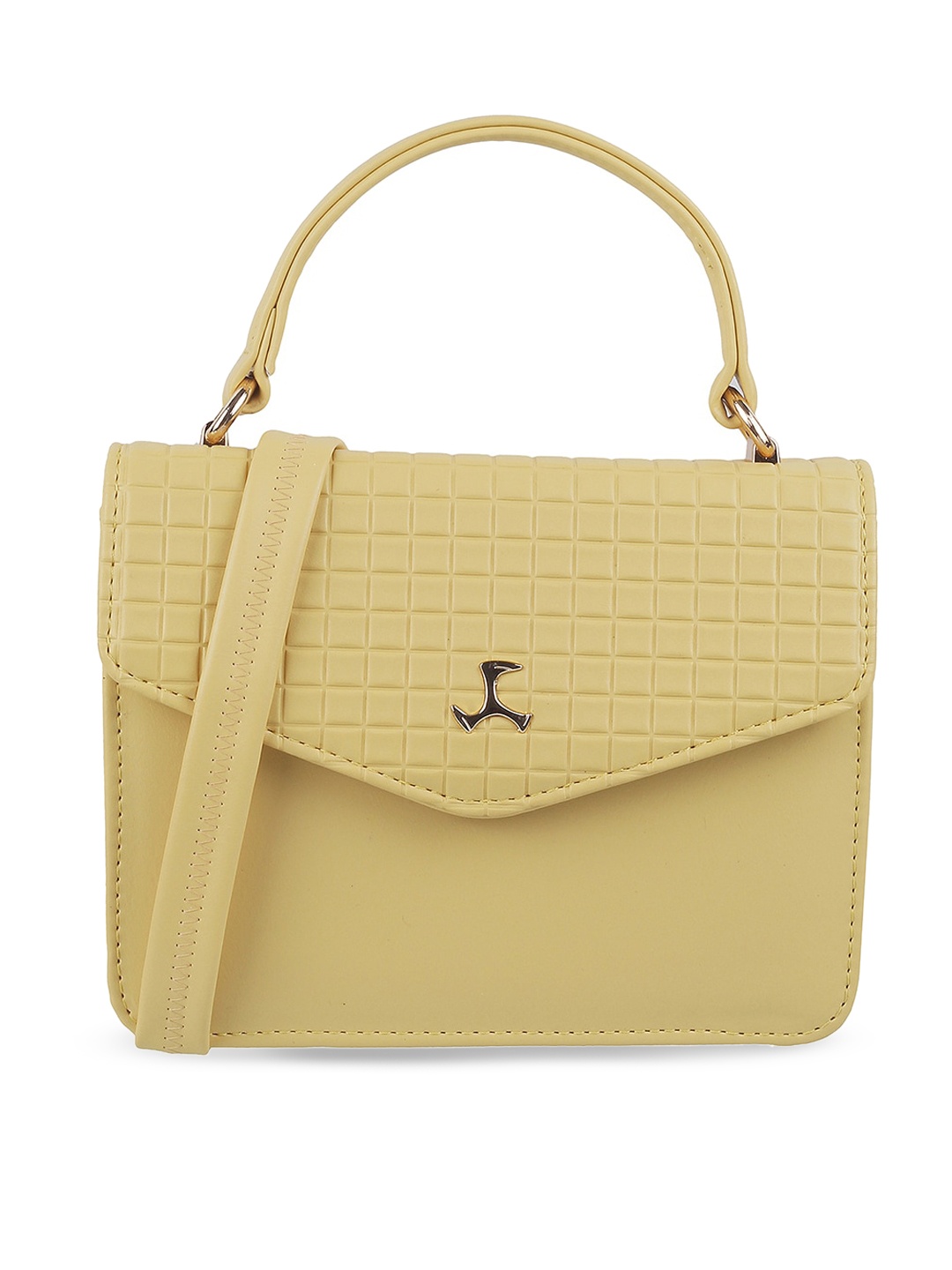 

Mochi Textured Structured Handheld Bag, Yellow