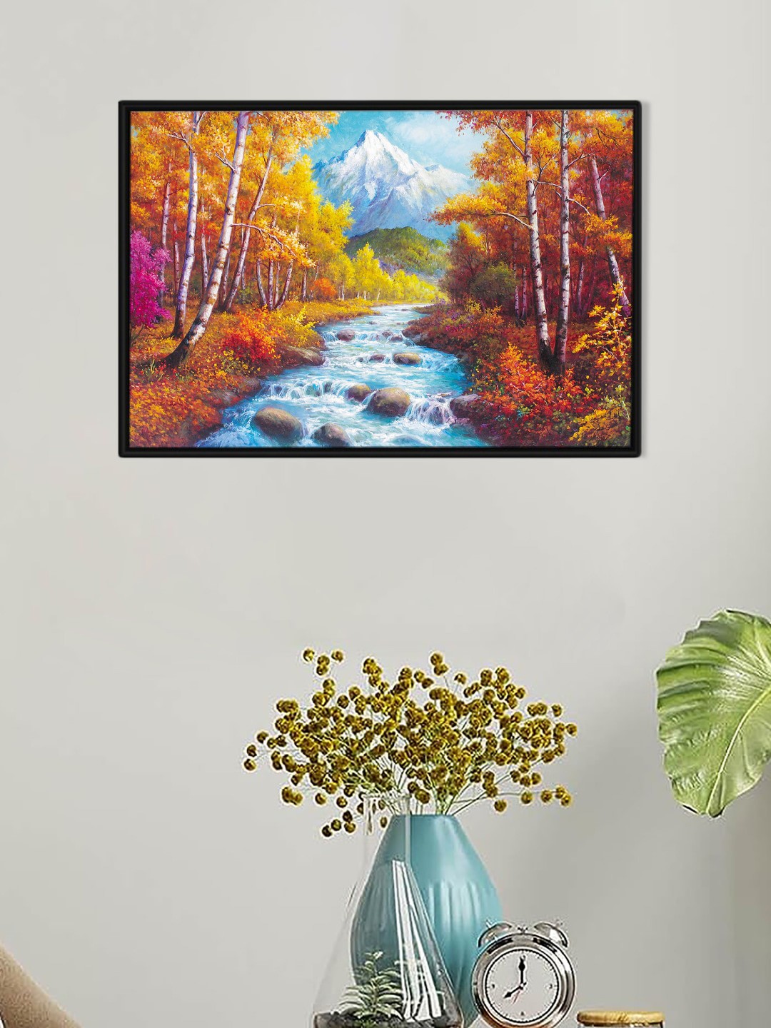 

Art Street Black & Blue Mountain River Printed Framed Wall Art